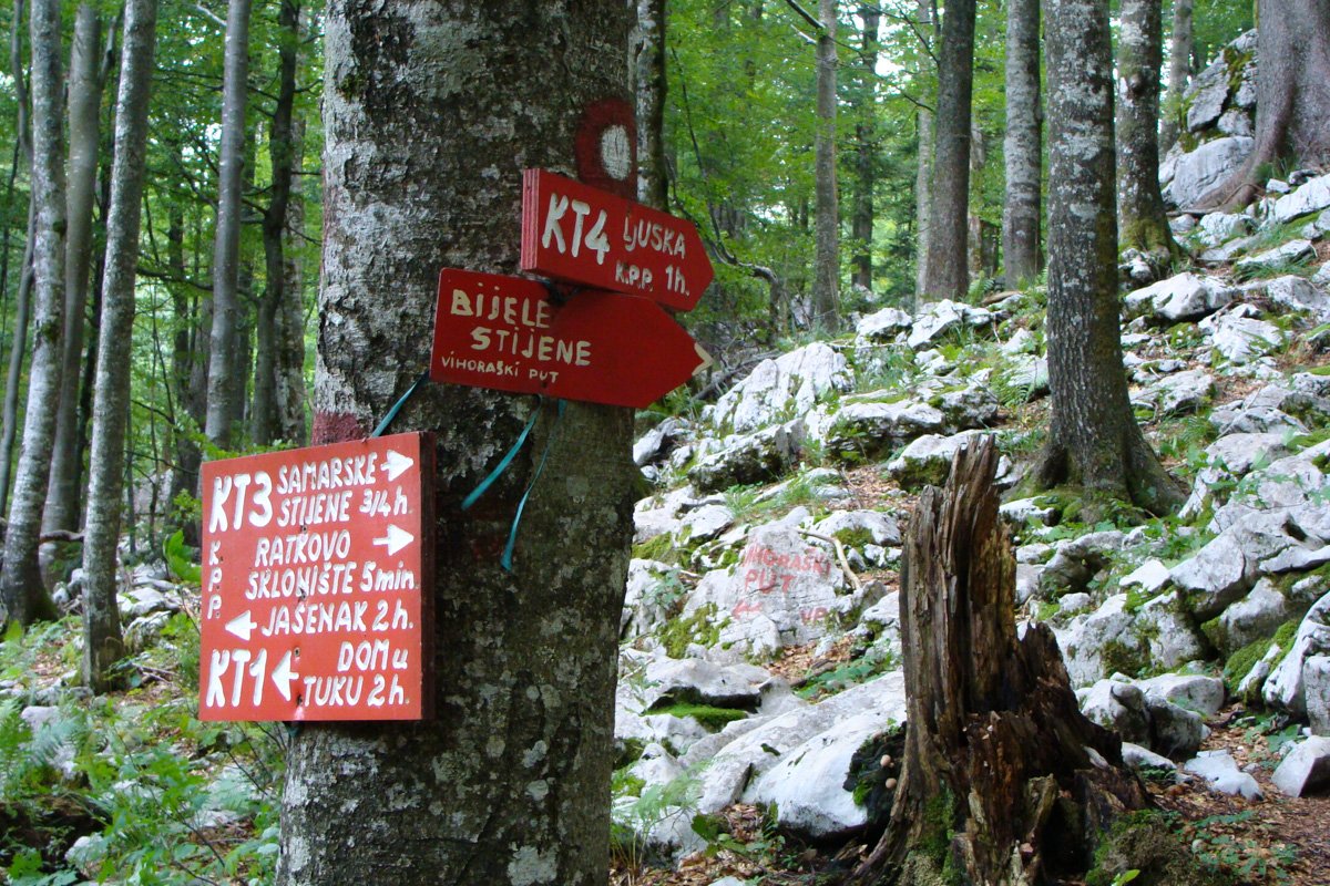 Various hiking trails and routes